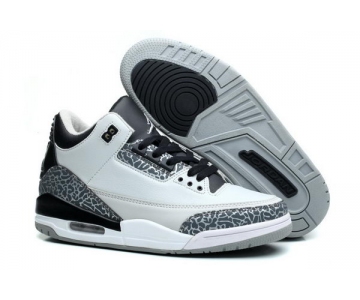 Wholesale Cheap Womens Jordan 3 GS Shoes Wolf grey/black