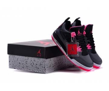 Wholesale Cheap Air Jordan 4 GS HYPER PINK Shoes Black/pink-white