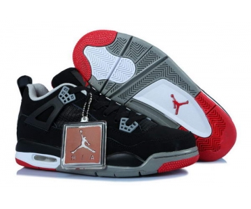 Wholesale Cheap Air Jordan 4 Womens Shoes black/red-gray-white