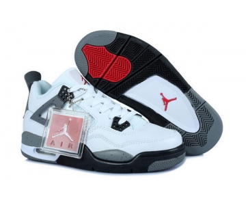 Wholesale Cheap Air Jordan 4 Womens Shoes white/gray-black-red