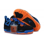 Wholesale Cheap Air Jordan 4 Womens cavs Shoes blue/black-orange