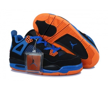 Wholesale Cheap Air Jordan 4 Womens cavs Shoes blue/black-orange