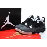 Wholesale Cheap Womens Air Jordan 4 Fear Pack Shoes Black/white
