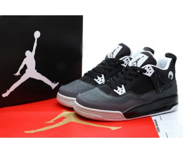 Wholesale Cheap Womens Air Jordan 4 Fear Pack Shoes Black/white