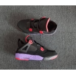 Wholesale Cheap Womens Air Jordan 4 Raptors Black/Red-Purple