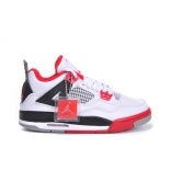 Wholesale Cheap Womens Jordan 4 Shoes white/black/red