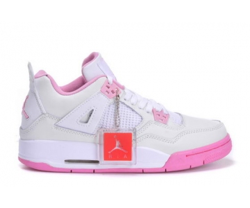 Wholesale Cheap Womens Jordan 4 Shoes white/pink