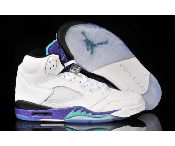 Wholesale Cheap WMS Jordan 5 Shoes White/Purple