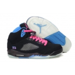 Wholesale Cheap Womens Air Jordan 5 (V) South Coast Shoes black/blue-pink
