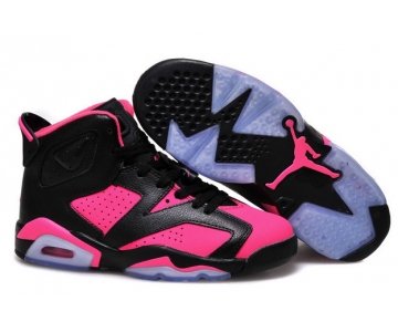 Wholesale Cheap Air Jordan 6 For Women Shoes Black/pink