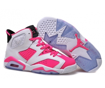 Wholesale Cheap Air Jordan 6 For Women Shoes Pink/white-black