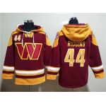 Men's Washington Commanders #44 John Riggins Burgundy Lace-Up Pullover Hoodie