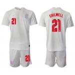 Men's England #21 Chilwell White Home Soccer Jersey Suit