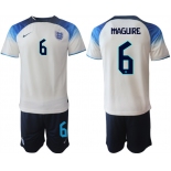 Men's England #6 Maguire White Home Soccer Jersey Suit