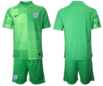 Men's England Blank Green Goalkeeper Soccer Jersey Suit