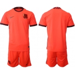 Mens England Blank Orange Away Soccer Jersey Suit