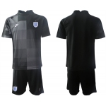 Men's England Custom Custom Black Goalkeeper Soccer Jersey Suit