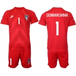 Mens Italy #1 Donnarumma Red Goalkeeper Soccer Jersey Suit