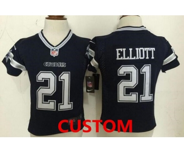 Custom Toddler Dallas Cowboys Navy Blue Team Color Stitched NFL Nike Game Jersey