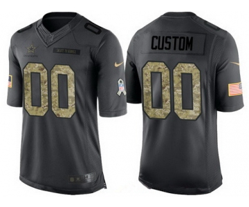 Men's Dallas Cowboys Custom Anthracite Camo 2016 Salute To Service Veterans Day NFL Nike Limited Jersey