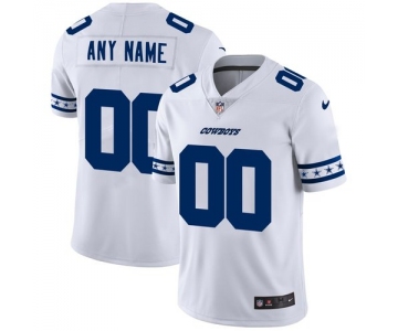 Men's Dallas Cowboys Custom Nike White Team Logo Vapor Limited NFL Jersey