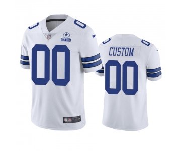 Men's Dallas Cowboys Custom White 60th Anniversary Vapor Limited Nike Jersey