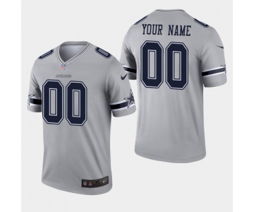 Men's Nike Dallas Cowboys Custom Inverted Legend Gray NFL Jersey