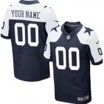 Men's Nike Dallas Cowboys Customized Blue Thanksgiving Elite Jersey