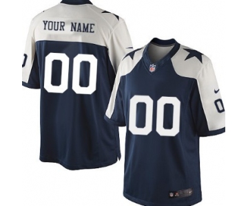 Men's Nike Dallas Cowboys Customized Blue Thanksgiving Game Jersey