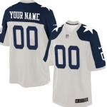 Men's Nike Dallas Cowboys Customized White Thanksgiving Game Jersey