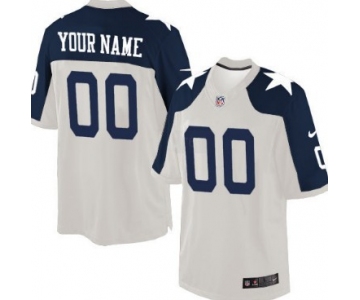 Men's Nike Dallas Cowboys Customized White Thanksgiving Game Jersey