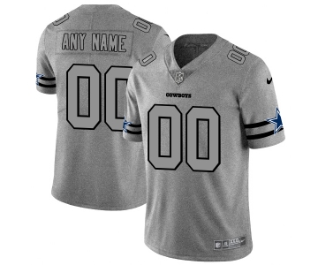 Nike Cowboys Customized 2019 Gray Gridiron Gray Vapor Untouchable Limited Jersey