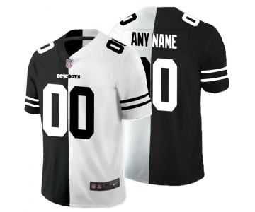 Nike Dallas Cowboys Customized Black And White Split Vapor Untouchable Limited Jersey