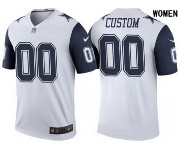 Women's Dallas Cowboys White Custom Color Rush Legend NFL Nike Limited Jersey