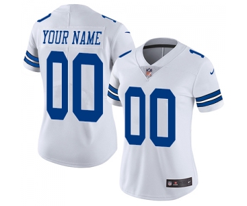 Women's Nike Dallas Cowboys Alternate Road White Customized Vapor Untouchable Limited  NFL Jersey