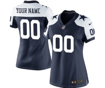 Women's Nike Dallas Cowboys Customized Blue Thanksgiving Limited Jersey