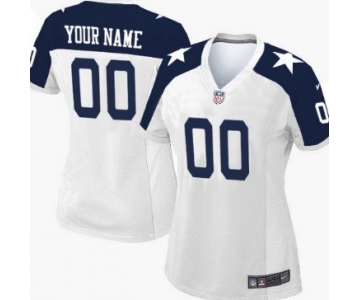 Women's Nike Dallas Cowboys Customized White Thanksgiving Game Jersey