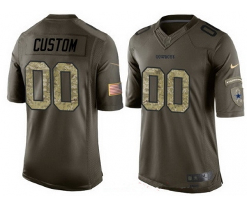 Youth Dallas Cowboys Custom Olive Camo Salute To Service Veterans Day NFL Nike Limited Jersey