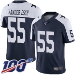 Cowboys #55 Leighton Vander Esch Navy Blue Thanksgiving Men's Stitched Football 100th Season Vapor Throwback Limited Jersey