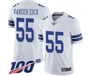 Cowboys #55 Leighton Vander Esch White Men's Stitched Football 100th Season Vapor Limited Jersey