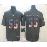 Men's Dallas Cowboys #55 Leighton Vander Esch 2019 Black Salute To Service USA Flag Fashion Limited Jersey