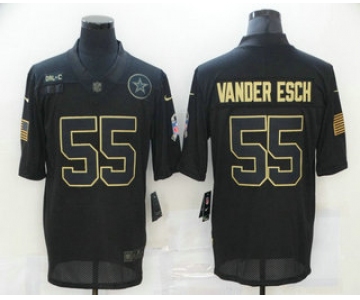 Men's Dallas Cowboys #55 Leighton Vander Esch Black 2020 Salute To Service Stitched NFL Nike Limited Jersey