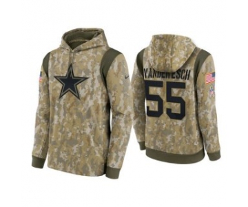 Men's Dallas Cowboys #55 Leighton Vander Esch Camo 2021 Salute To Service Therma Performance Pullover Hoodie