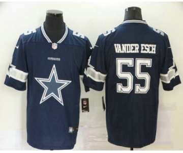 Men's Dallas Cowboys #55 Leighton Vander Esch Navy Blue 2020 Big Logo Vapor Untouchable Stitched NFL Nike Fashion Limited Jersey