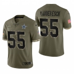Men's Womens Youth Kids Dallas Cowboys #55 Leighton Vander Esch 2023 Salute To Service Olive Limited Nike Jersey