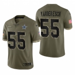 Men's Womens Youth Kids Dallas Cowboys #55 Leighton Vander Esch 2023 Salute To Service Olive Limited Nike Jersey