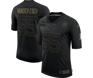 Nike Cowboys 55 Leighton Vander Esch Black 2020 Salute To Service Limited Jersey