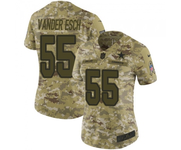 Nike Cowboys #55 Leighton Vander Esch Camo Women's Stitched NFL Limited 2018 Salute to Service Jersey