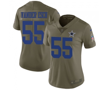 Nike Cowboys #55 Leighton Vander Esch Olive Women's Stitched NFL Limited 2017 Salute to Service Jersey