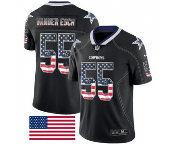 Nike Dallas Cowboys #55 Leighton Vander Esch Black USA Flag Fashion Limited Jersey